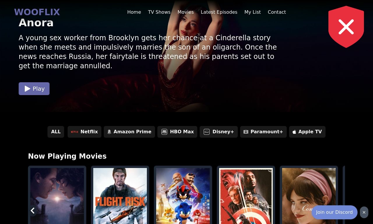 Trending movies and TV shows available on Wooflix